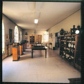 Sala del Museo del Ferrocarril de Madrid en su antigua ubicación en la planta baja del palacio de...