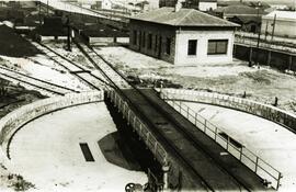 Estación de Santander. Depósito de locomotoras de Cajo. Línea de Venta de baños a Santander.