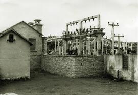 Subestación eléctrica de la estación de Villalegre (Avilés) en la línea de Villabona a San Juan d...