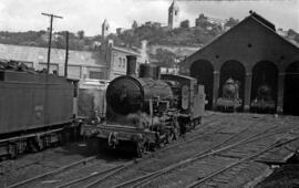 Locomotora de vapor 230-2057 (serie RENFE 230 - 2031 a 2058), construida por Borsig, ubicada en e...