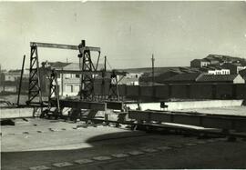 Depósito de automotores en Cerro Negro. Línea de Madrid a Barcelona