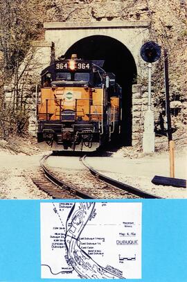 Locomotora diesel 964 (GP20), del Chicago Central and Pacific Railroad, a la entrada del túnel de...