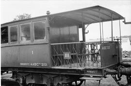 Coche de viajeros AABC 2101 de RENFE, ex Andaluces ABCDX f 1, con balconcillos y fabricado por Ni...