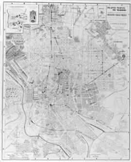 Reproducción fotográfica del plano nuevo de 1935, con las nuevas barriadas de Madrid