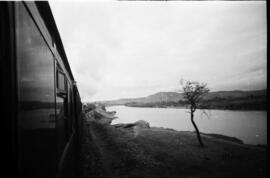 Tren del Centenario del Ferrocarril en España 1848-1948, que partió de la Exposición situada en e...