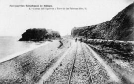 Tramo de vía de los Ferrocarriles Suburbanos de Málaga a su paso por las cuevas del Higuerón y To...