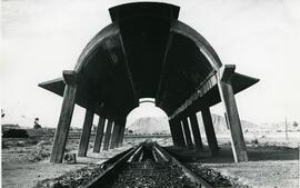 Nave de reconocimiento de locomotoras del depósito de máquinas de la estación de Alicante - Térmi...