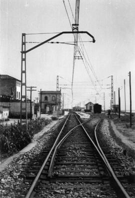Cambio de entrada, lado Calella, a la estación de Pineda