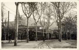 Tren de viajeros del Ferrocarril de Sóller en la estación de Sóller