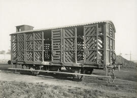 Vagón jaula JgT 23 de Andaluces, fabricado por The Birmingham Carriage and Wagon Co. en 1891, en ...