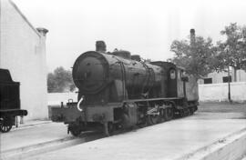 Exposición de material ferroviario en el depósito de la estación de Villanueva y Geltrú, con moti...