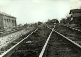 Vías de estación de Monforte lado Coruña.. Línea de Palencia a la Coruña