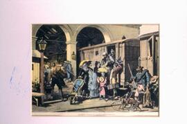 Llegada de un tren a la estación del Norte de Madrid en 1872