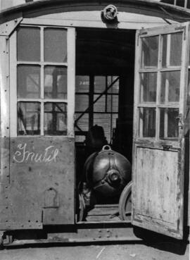 Carro transbordador en la estación de León