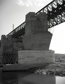 Sustitución del antiguo puente metálico de 11 tramos y 570,80 m sobre el río Guadiana, con vigas ...