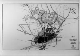 Reproducción fotográfica del plano de ideas generales del proyecto de la ampliación urbanistica d...