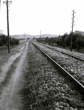 Puntos kilométricos de la línea de vía única. Línea de Bobadilla a Granada