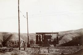 Vagoneta de electrificación en el tramo entre las estaciones de Gérgal a Santa Fe-Alhama en la lí...