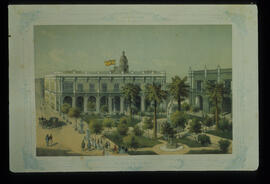 Reproducción fotográfica de la litografía Plaza de Armas de La Habana en la isla de Cuba