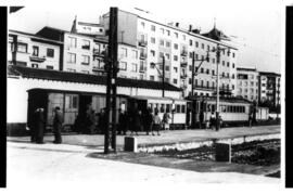 Estación de Pamplona del Ferrocarril eléctrico de Pamplona a Aoiz y Sangüesa, conocido como Ferro...