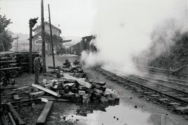 Estación de Valmaseda (Vizcaya) de la sección de Luchana a Valmaseda del Ferrocarril de la Robla ...