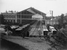 Primer edificio de viajeros de la estación de Madrid - Príncipe Pío, inaugurado en julio de 1882