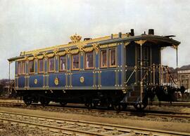 Coche salón del tren de la Corte del rey Luis II de Baviera, exhibido en el Museo del Transporte ...