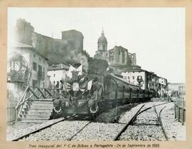 Tren inaugural del Ferrocarril de Bibao a Portugalete, el 24 de septiembre de 1888