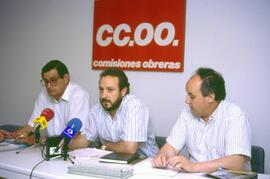 Rueda de prensa de las Federaciones del Metal de UGT y CCOO mostrando su desacuerdo con el grupo ...