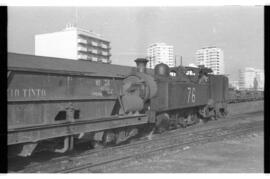 Locomotora de vapor 030 T nº 76 del Ferrocarril minero de Río Tinto, para vía estrecha y fabricad...