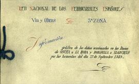 TÍTULO DEL ÁLBUM: Información gráfica de los daños ocasionados en las líneas de Osuna a La Roda y...