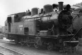 Locomotora de vapor nº 18 del Ferrocarril de La Robla, construida por Linke - Hofmann en 1923, y ...