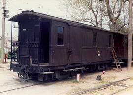 Furgón mixto de correos y equipajes del Ferrocarril de Sóller en la estación de Palma de la línea