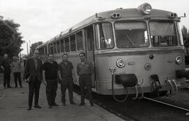 Automotor diésel de la serie 591 "ferrobús" en la estación de Aranda de Duero