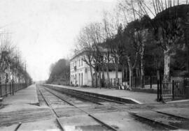 Vista general de la estación de Caldetas, lado Girona