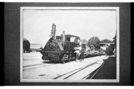 Reproducción de una imagen de la locomotora de vapor nº 5 de la línea de Madrid a Villa del Prado...