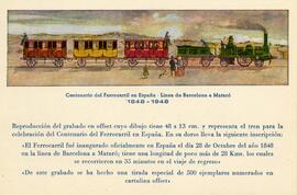 Reproducción, con motivo de la celebración del Centenario del Ferrocarril en España, del grabado ...