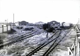 Talleres de Material Fijo de la estación de Valladolid - Campo Grande de la línea de Madrid a Irún