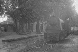 Locomotora de vapor nº32 "Minas del Castillo", de rodaje 0-2-0-T, en la antigua estació...