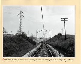 Catenaria, línea de comunicación y línea de alta Puente San Miguel - Guarnizo