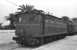 Locomotora eléctrica 270-001-1 (Ex 7001) en Barcelona con motivo de la exposición del XIX Congres...