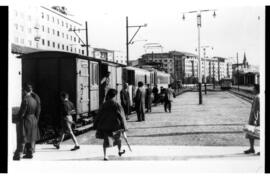 Estación de Pamplona del Ferrocarril eléctrico de Pamplona a Aoiz y Sangüesa, conocido como Ferro...