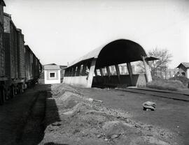 Depósito de material y tracción de la estación de Mérida de la línea de Madrid a Badajoz