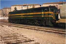 Locomotora diésel - eléctrica 321 - 028 - 3 de la serie 321 - 001 a 080 de RENFE, ex 2128 de la s...