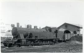Locomotora de vapor 242 - 0206 de RENFE, fabricada por la MTM en el año 1923 en la estación de Fe...