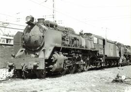 Locomotora de vapor 141-2218 de RENFE (serie 141-2201 a 2300), fabricada por MTM en 1954