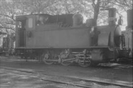 Locomotora de vapor nº17, de rodaje 0-3-0-T, en la estación de Madrid-Niño Jesús, o de Arganda, d...