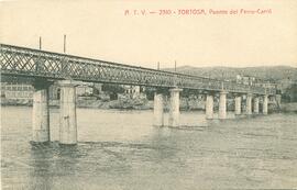 Puente de ferrocarril de Tortosa sobre el río Ebro, denominado Ebro I y situado en el km 191,983 ...