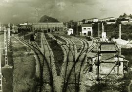 Depósito de tracción eléctrica de Cajo en la línea de Venta de Baños a Santander