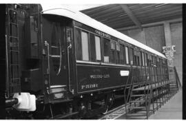 Coche cama Wagons Lits Lx 3532, exhibido en el Museo del Ferrocarril de Mulhouse (Alsacia), llama...